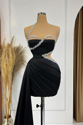 Gorgeous Black Sleeveless Prom Dress with Beadings & Ruffles On Sale